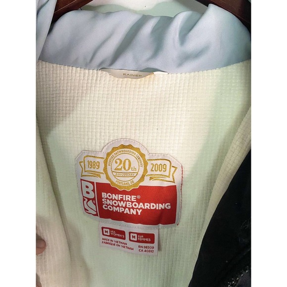 Bonfire Snowboarding Company Women’s Rainier Jacket Black Zip Hooded Size Medium - Picture 3 of 5